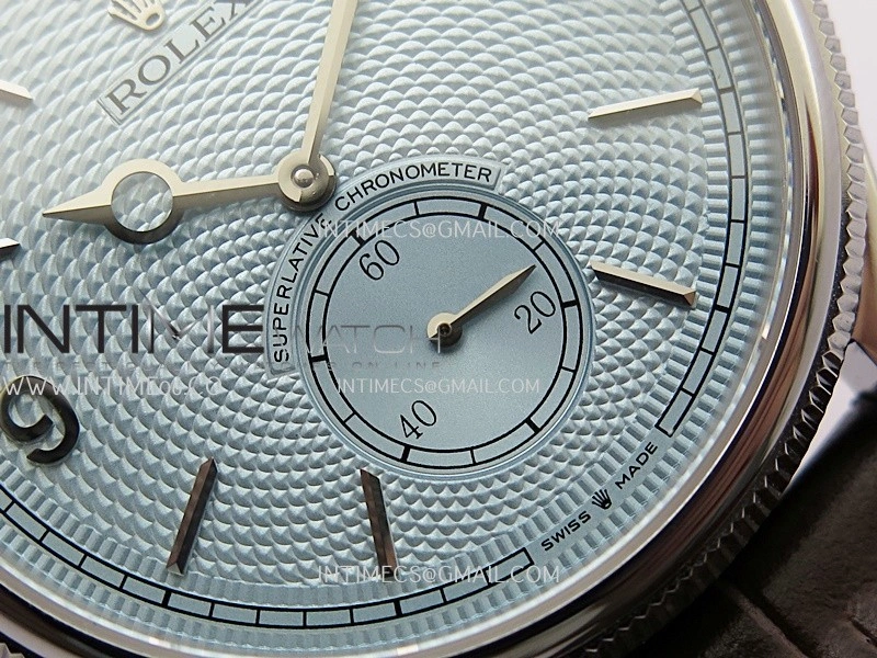 Perpetual 1908 52506 39mm SS ESF Ice Blue Dial On Brown Leather Strap A7140