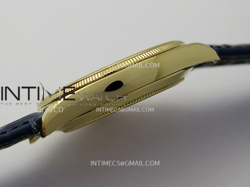 Perpetual 1908 52508 39mm YG 8+F Blue Dial On Blue Leather Strap A7140