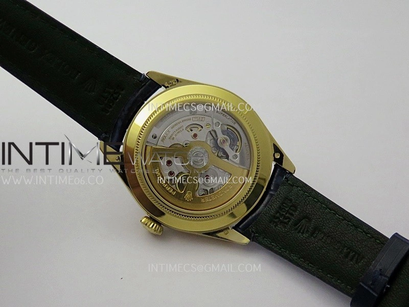 Perpetual 1908 52508 39mm YG 8+F Blue Dial On Blue Leather Strap A7140