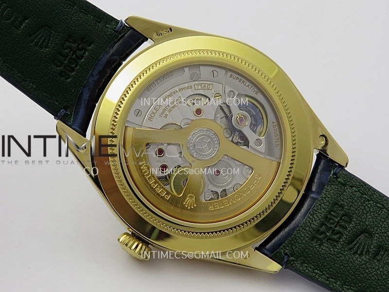 Perpetual 1908 52508 39mm YG 8+F Blue Dial On Blue Leather Strap A7140