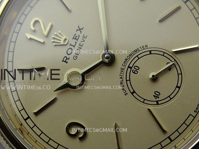 Perpetual 1908 52508 39mm YG 8+F Gold Dial On Black Leather Strap A7140