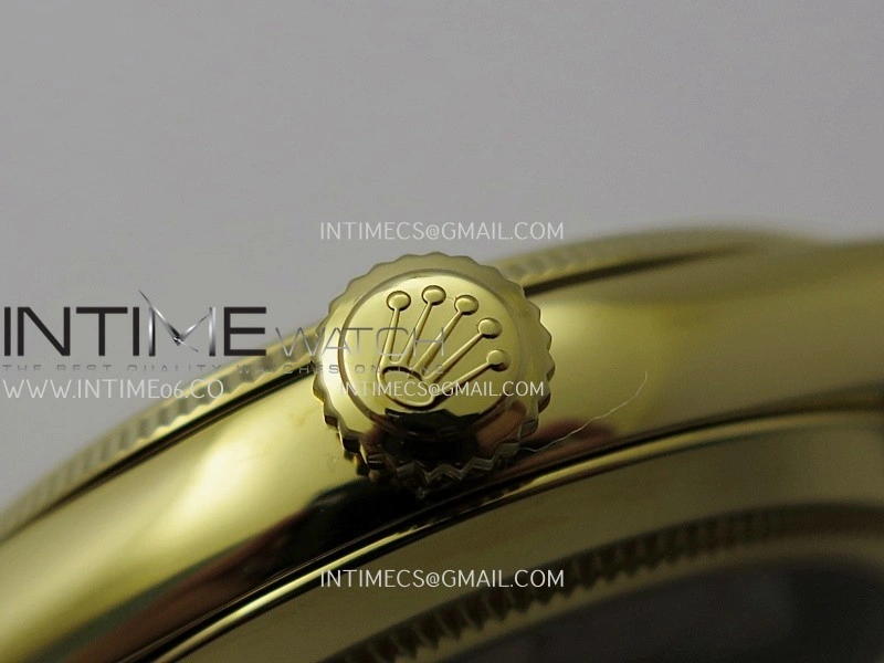 Perpetual 1908 52508 39mm YG 8+F Gold Dial On Black Leather Strap A7140