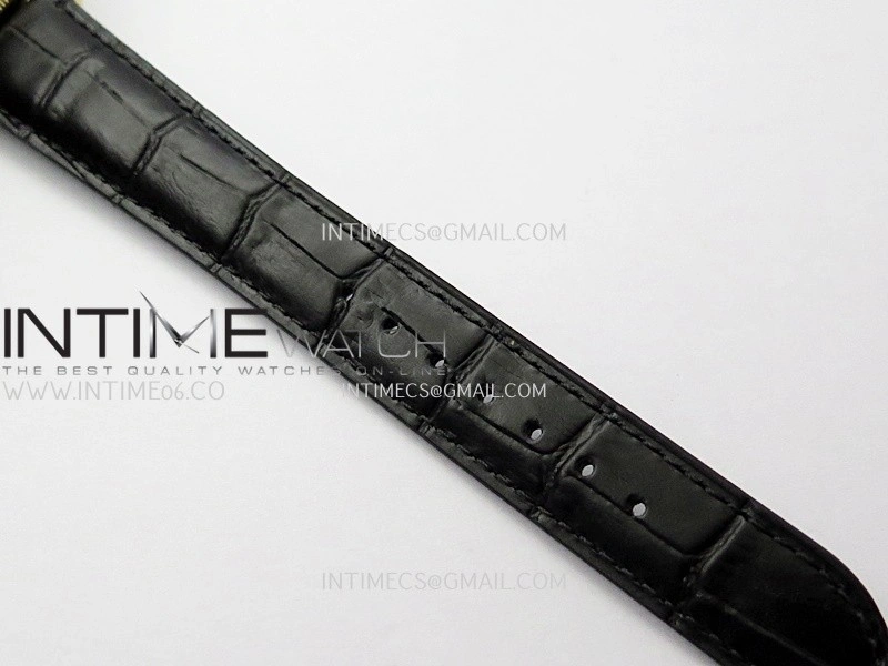 Perpetual 1908 52508 39mm YG 8+F Gold Dial On Black Leather Strap A7140