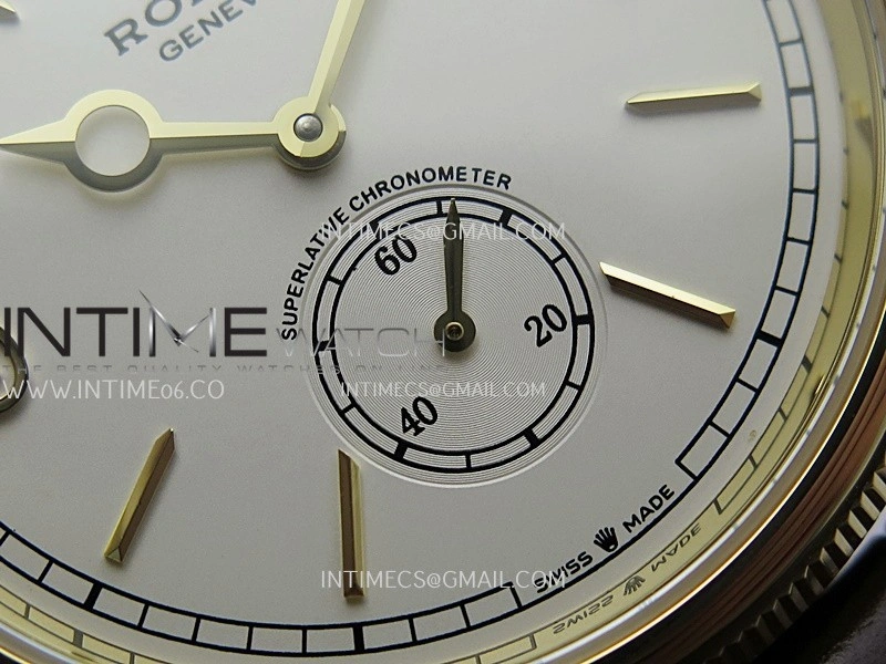 Perpetual 1908 52508 39mm YG 8+F White Dial On Brown Leather Strap A7140