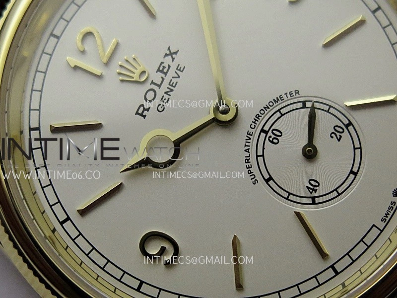 Perpetual 1908 52508 39mm YG 8+F White Dial On Brown Leather Strap A7140