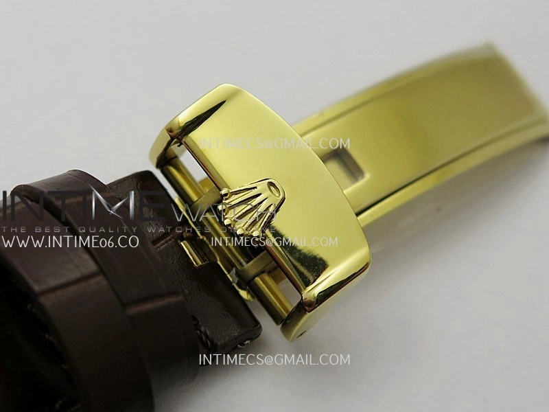 Perpetual 1908 52508 39mm YG 8+F White Dial On Brown Leather Strap A7140