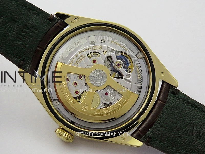 Perpetual 1908 52508 39mm YG 8+F White Dial On Brown Leather Strap A7140