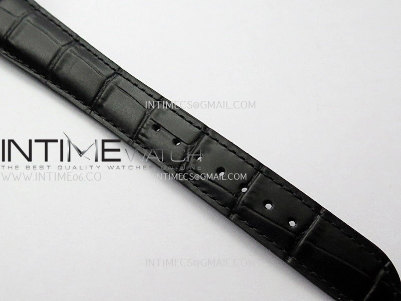 Perpetual 1908 52509 39mm SS 8+F Black Dial On Black Leather Strap A7140
