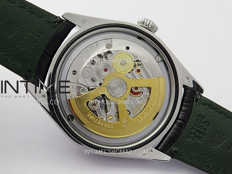 Perpetual 1908 52509 39mm SS 8+F Black Dial On Black Leather Strap A7140