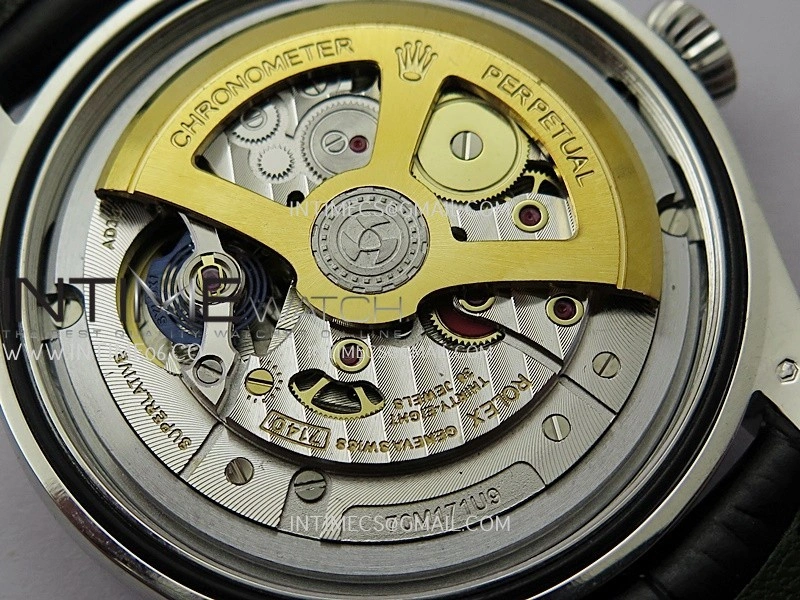 Perpetual 1908 52509 39mm SS 8+F Black Dial On Black Leather Strap A7140