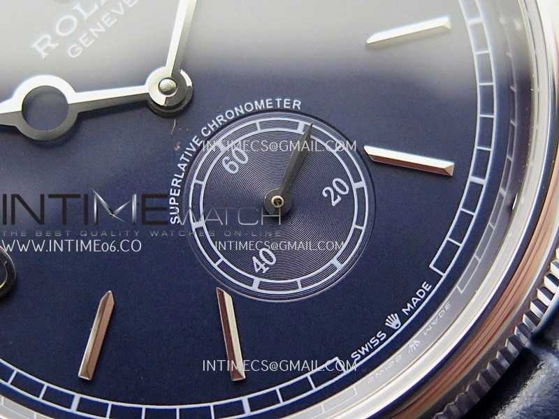 Perpetual 1908 52509 39mm SS 8+F Blue Dial On Blue Leather Strap A7140