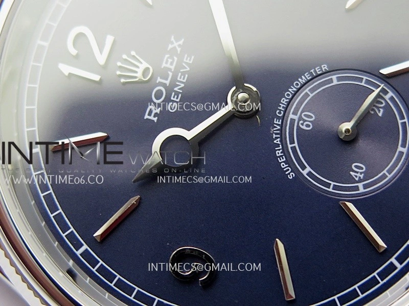Perpetual 1908 52509 39mm SS 8+F Blue Dial On Blue Leather Strap A7140