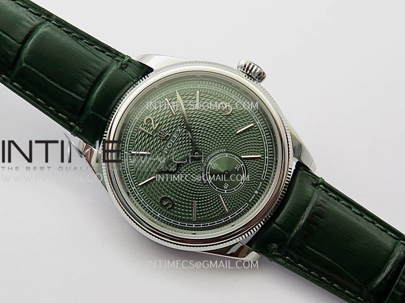 Perpetual 1908 52509 39mm SS 8+F Green Dial On Green Leather Strap A7140