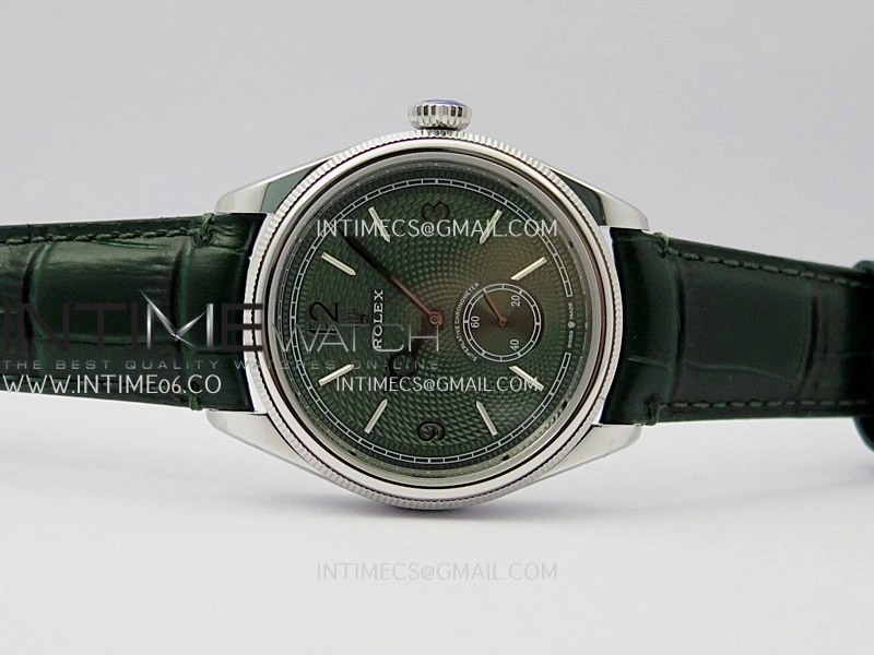 Perpetual 1908 52509 39mm SS 8+F Green Dial On Green Leather Strap A7140