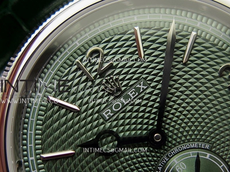 Perpetual 1908 52509 39mm SS 8+F Green Dial On Green Leather Strap A7140