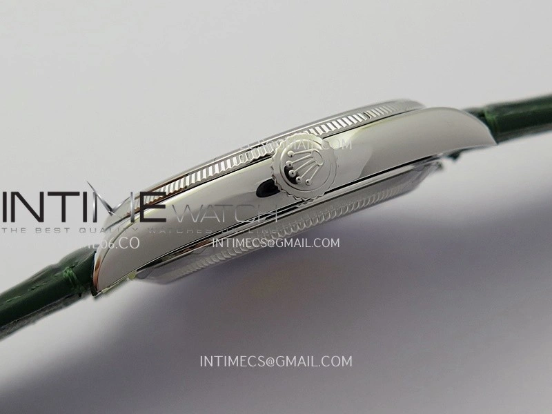 Perpetual 1908 52509 39mm SS 8+F Green Dial On Green Leather Strap A7140