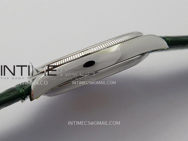 Perpetual 1908 52509 39mm SS 8+F Green Dial On Green Leather Strap A7140