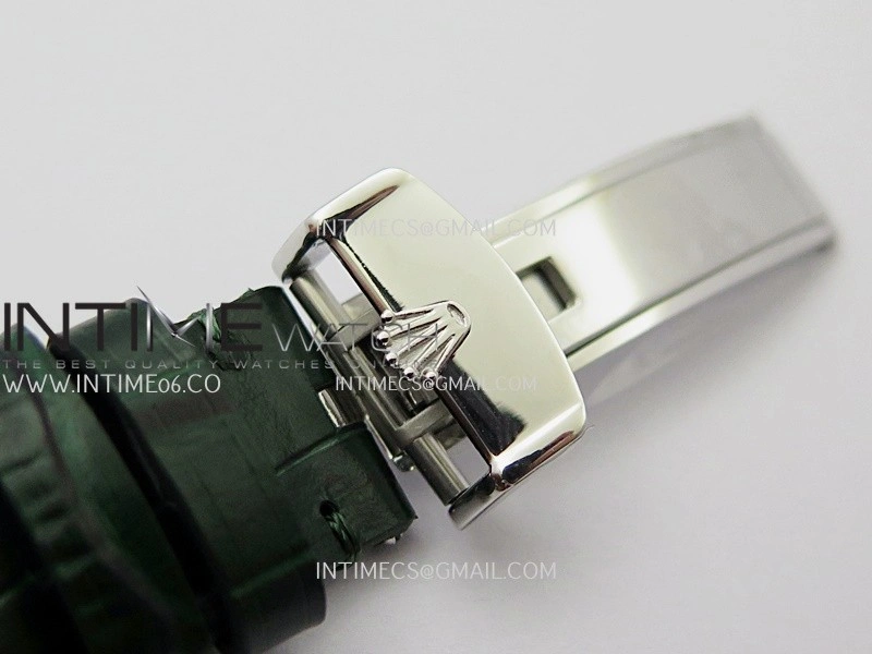 Perpetual 1908 52509 39mm SS 8+F Green Dial On Green Leather Strap A7140