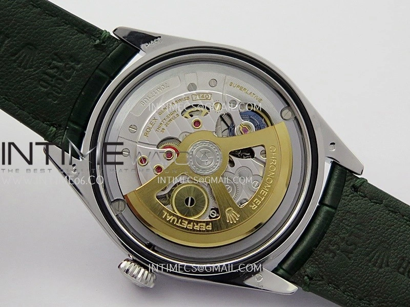 Perpetual 1908 52509 39mm SS 8+F Green Dial On Green Leather Strap A7140