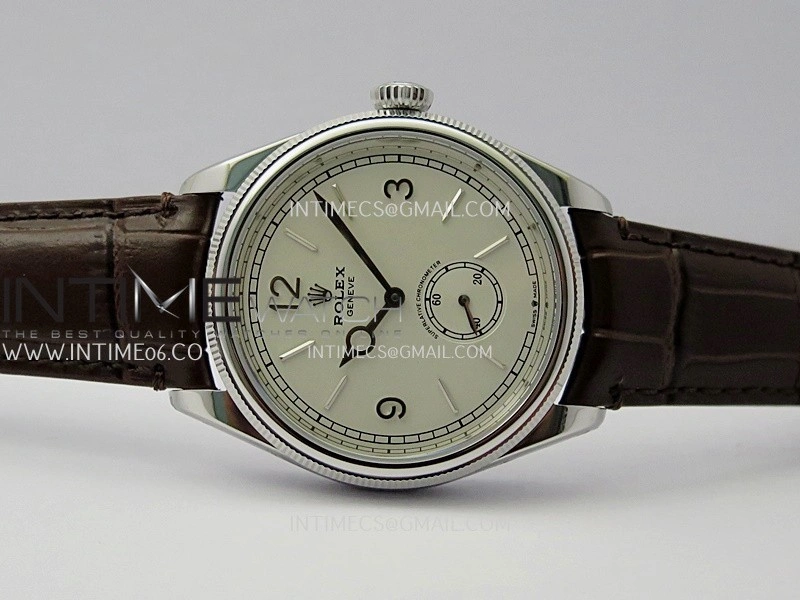 Perpetual 1908 52509 39mm SS 8+F White Dial On Brown Leather Strap A7140