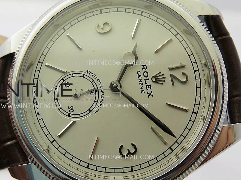 Perpetual 1908 52509 39mm SS 8+F White Dial On Brown Leather Strap A7140