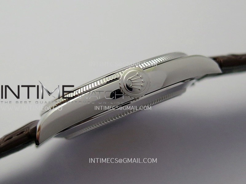 Perpetual 1908 52509 39mm SS 8+F White Dial On Brown Leather Strap A7140
