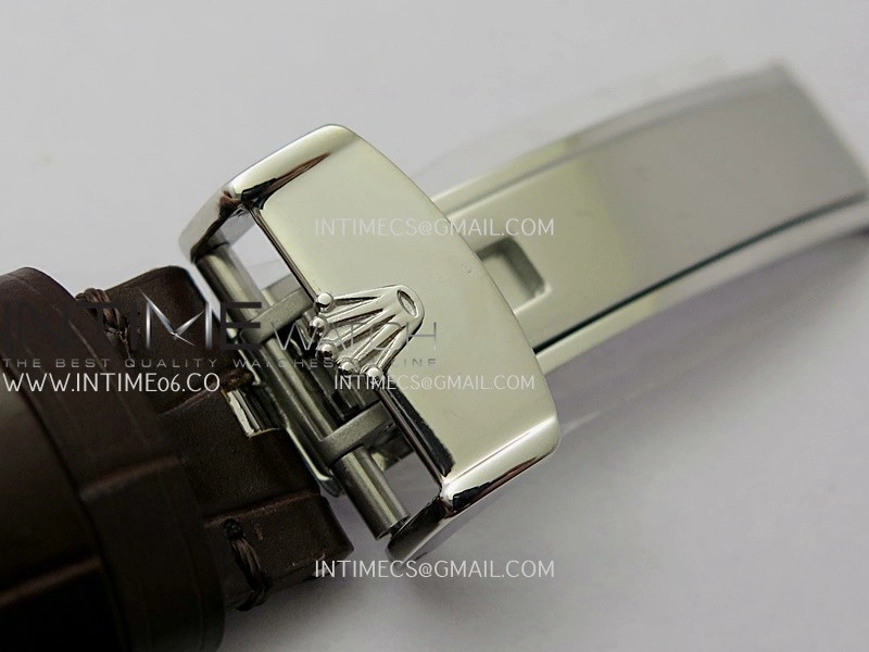 Perpetual 1908 52509 39mm SS 8+F White Dial On Brown Leather Strap A7140