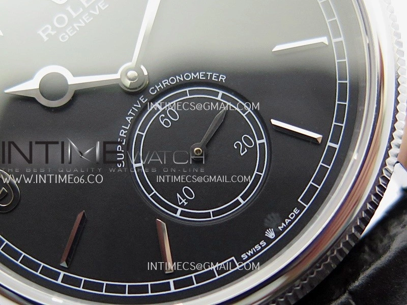 Perpetual 1908 52509 39mm SS ESF Black Dial On Black Leather Strap A7140