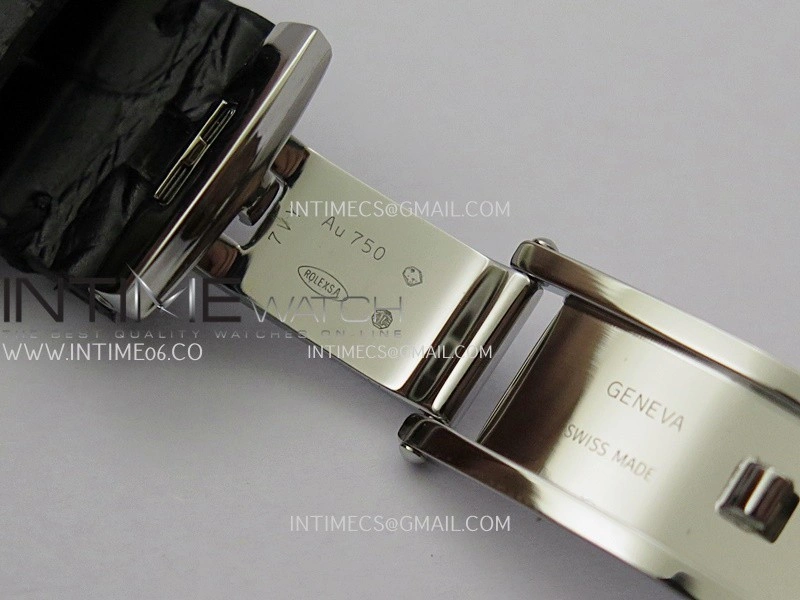 Perpetual 1908 52509 39mm SS ESF Black Dial On Black Leather Strap A7140