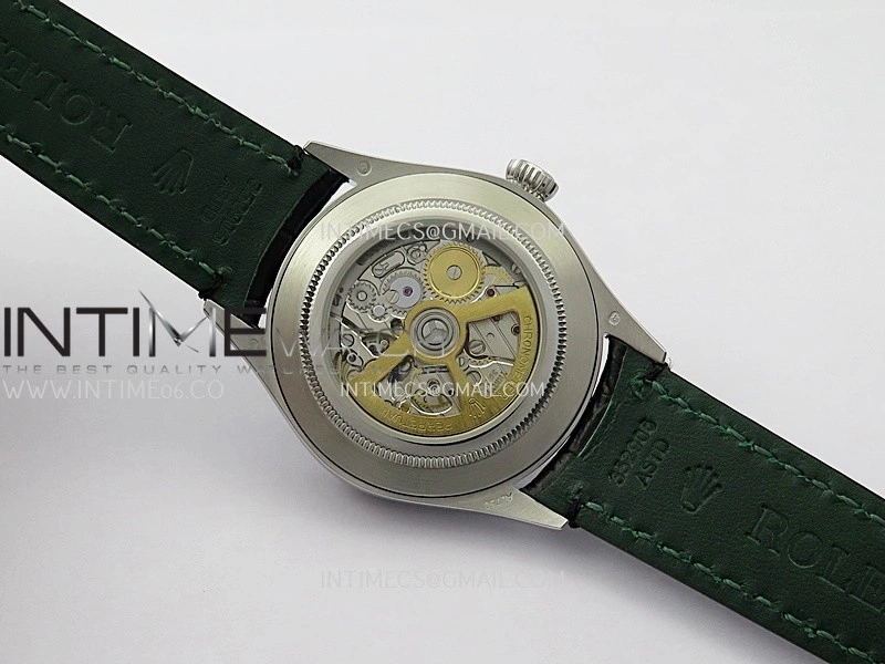 Perpetual 1908 52509 39mm SS ESF Black Dial On Black Leather Strap A7140