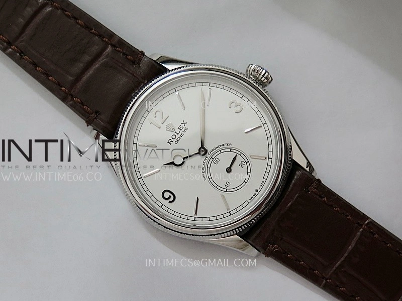 Perpetual 1908 52509 39mm SS ESF White Dial On Brown Leather Strap A7140