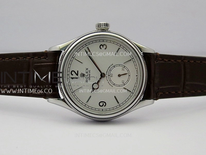 Perpetual 1908 52509 39mm SS ESF White Dial On Brown Leather Strap A7140