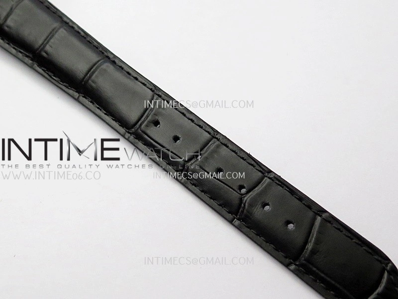 Perpetual 1908 52509 39mm YG 8+F Black Dial On Black Leather Strap A7140