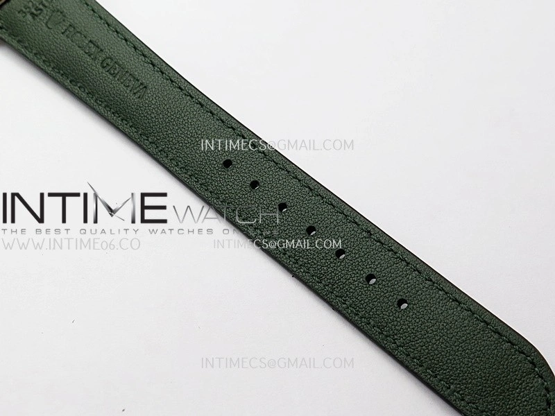Perpetual 1908 52509 39mm YG 8+F Black Dial On Black Leather Strap A7140