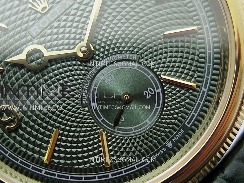 Perpetual 1908 52509 39mm YG 8+F Green Dial On Green Leather Strap A7140