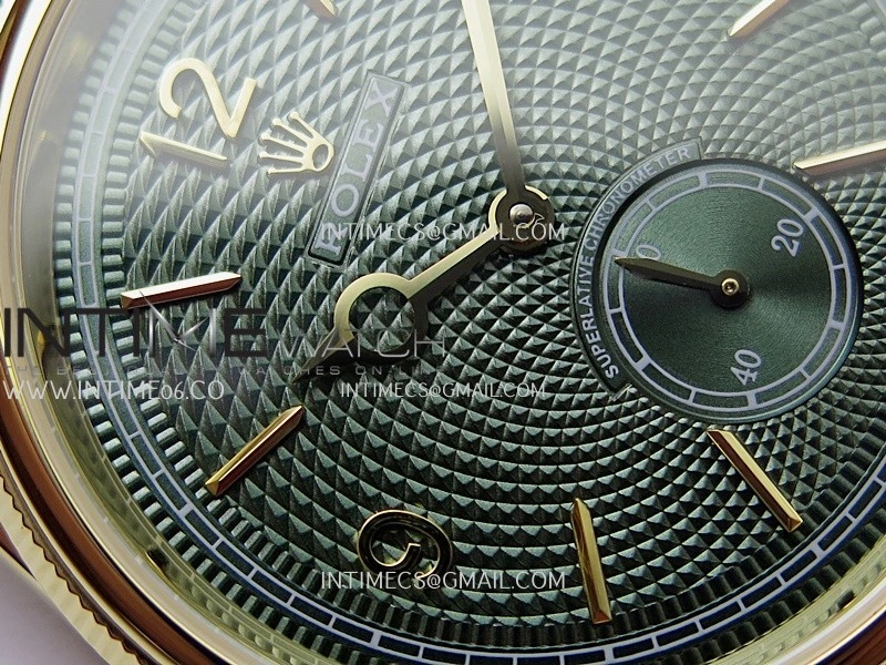 Perpetual 1908 52509 39mm YG 8+F Green Dial On Green Leather Strap A7140