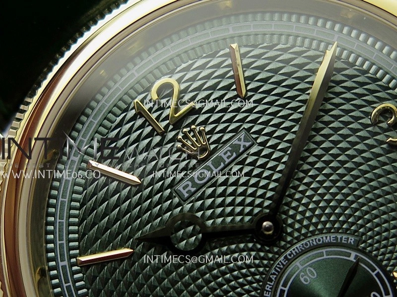 Perpetual 1908 52509 39mm YG 8+F Green Dial On Green Leather Strap A7140