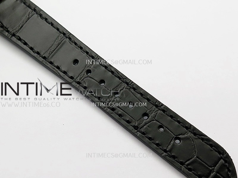 Perpetual 1908 52509 39mm YG ESF Black Dial On Black Leather Strap A7140