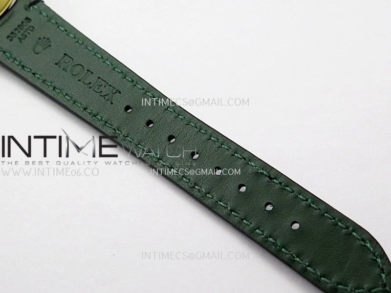 Perpetual 1908 52509 39mm YG ESF Black Dial On Black Leather Strap A7140