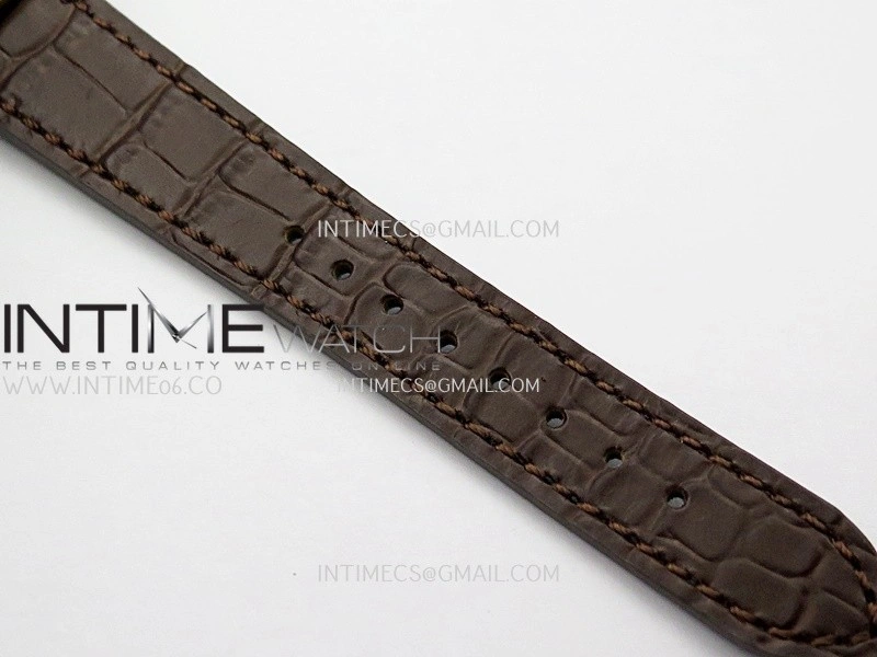 Perpetual 1908 52509 39mm YG ESF White Dial On Brown Leather Strap A7140