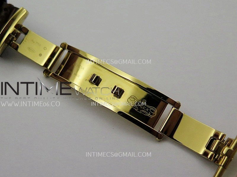Perpetual 1908 52509 39mm YG ESF White Dial On Brown Leather Strap A7140