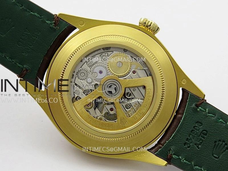 Perpetual 1908 52509 39mm YG ESF White Dial On Brown Leather Strap A7140