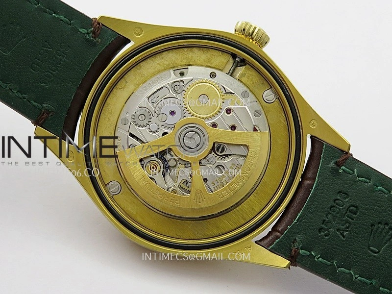 Perpetual 1908 52509 39mm YG ESF White Dial On Brown Leather Strap A7140