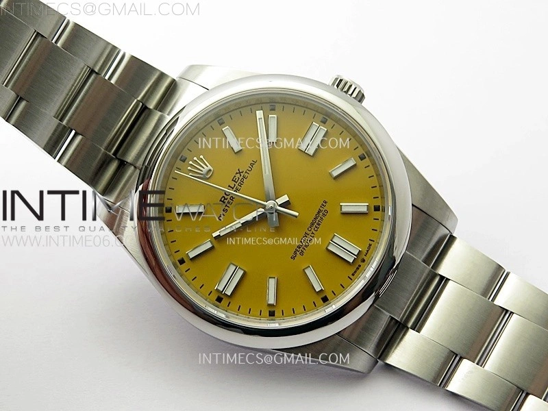 Oyster Perpetual 41mm 124300 904L VSF 1:1 Best Edition Yellow Dial on SS Bracelet VS3230