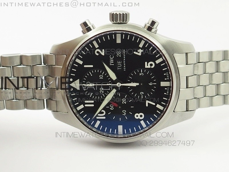 Pilot Chrono 2016 IW377710 ZF 1:1 Best Edition Black Dial on SS Bracelet A7750 V2
