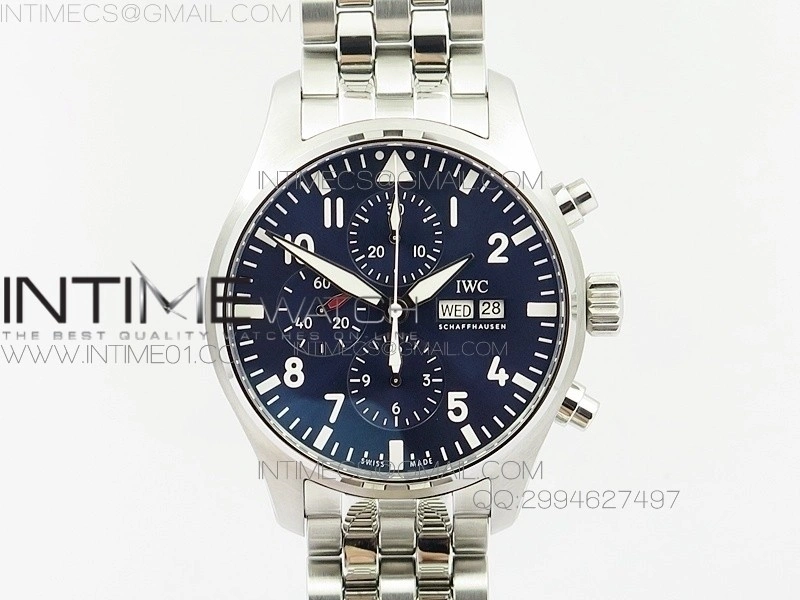 Pilot Chrono 2016 IW377714 V2 ZF 1:1 Best Edition Blue Dial on SS Bracelet A7750