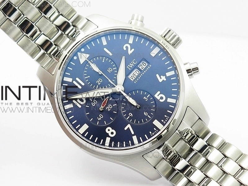 Pilot Chrono 2016 IW377714 V2 ZF 1:1 Best Edition Blue Dial on SS Bracelet A7750