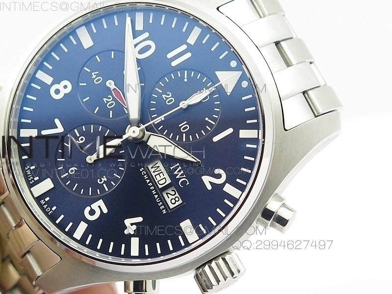 Pilot Chrono 2016 IW377714 V2 ZF 1:1 Best Edition Blue Dial on SS Bracelet A7750