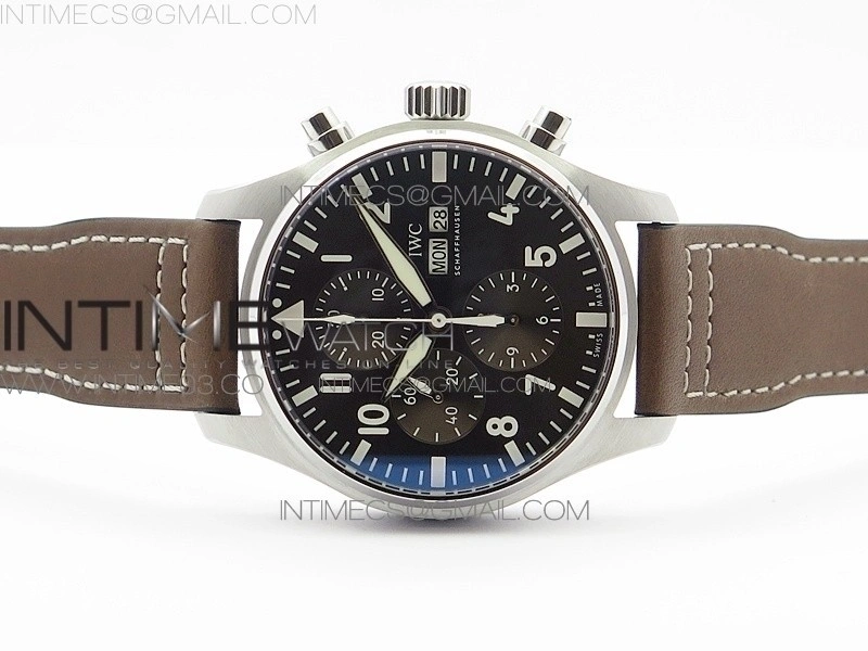 Pilot Chrono IW377713 ZF 1:1 Best Edition Brown Dial on Brown Leather Strap A7750