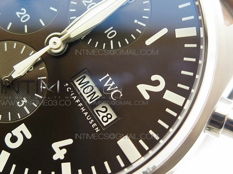 Pilot Chrono IW377713 ZF 1:1 Best Edition Brown Dial on Brown Leather Strap A7750